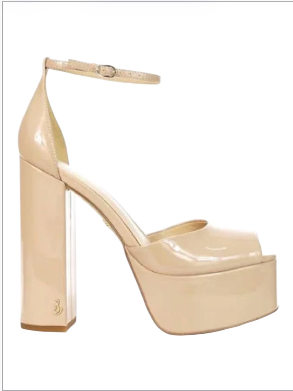 Sam Edelman Kori Platform Sandals $160. Nude Patent Excellent 6.5